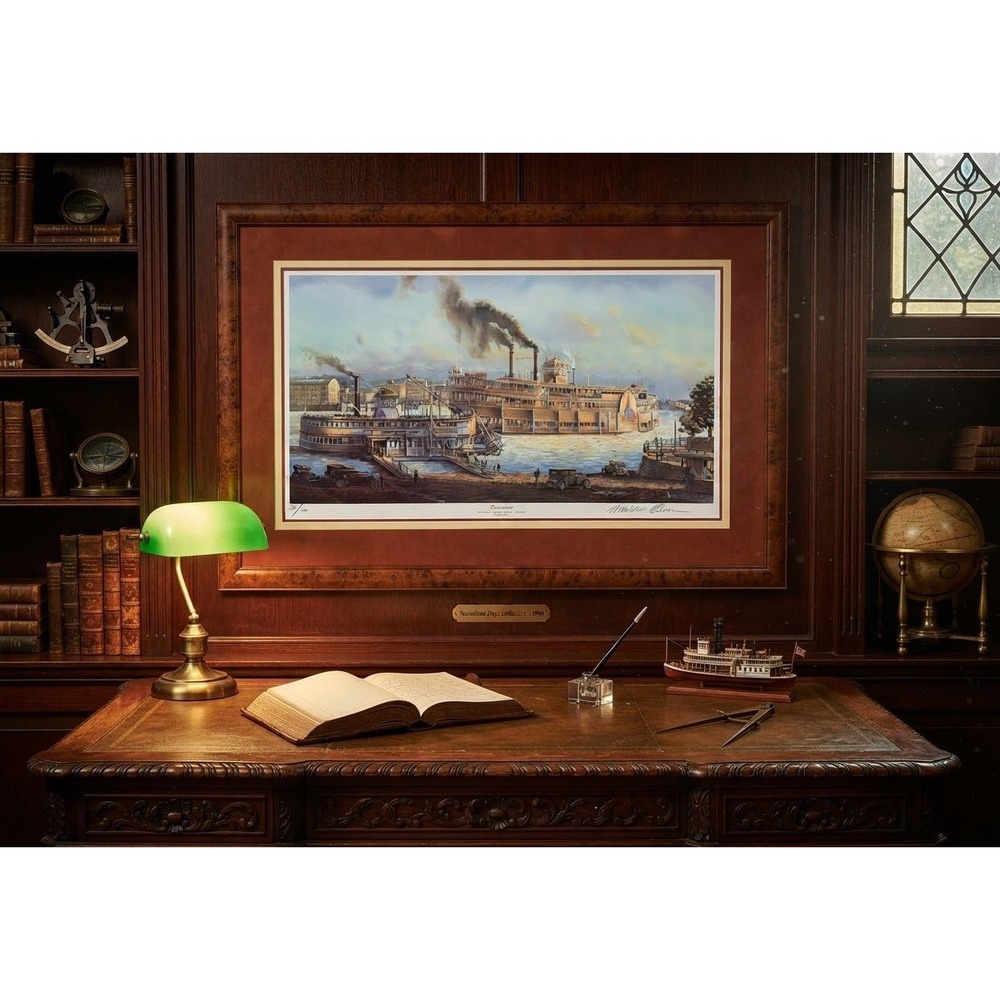Michael Blaser Remembrance Signed Numbered 310/400 Steamer J.S. Framed Print
